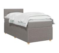 vidaXL Lit boxspring avec Matelas Taupe 90 x 190 cm Tissu