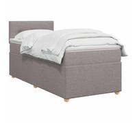 vidaXL Lit boxspring avec Matelas Taupe 90 x 200 cm Tissu