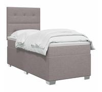 vidaXL Lit boxspring avec Matelas Taupe 90 x 200 cm Tissu, Mobilier de Chambre, lit Moderne, sommier, Cadre Ajustable, Confort de Sommeil, Installation intérieure à la Maison