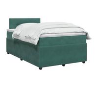 vidaXL Lit boxspring avec Matelas Vert foncé 120 x 190 cm Velours