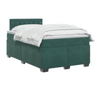vidaXL Lit boxspring avec Matelas Vert foncé 120 x 190 cm Velours, Chambre contemporaine, Cadre de lit Moderne, tête de lit Ajustable, Matelas Medium Ferme en Velours