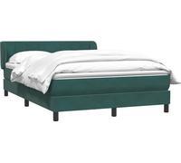 vidaXL Lit boxspring avec matelas vert foncé 140x210 cm velours
