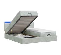 vidaXL Lit coffre avec matelas et LED Gris clair 180 x 200 cm Velours 3457332