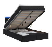 vidaXL Lit coffre avec matelas et LED Noir 120 x 190 cm Velours 3457199