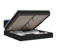 vidaXL Lit coffre avec matelas et LED Noir 140 x 190 cm Tissu 3456824