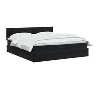 vidaXL Lit coffre avec matelas et LED Noir 140 x 190 cm Velours