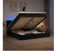 vidaXL Lit coffre avec matelas et LED Noir 160 x 200 cm Velours 3457151