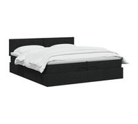vidaXL Lit coffre avec matelas et LED Noir 200 x 200 cm Tissu