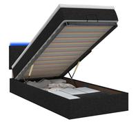 vidaXL Lit coffre avec matelas et LED Noir 90 x 190 cm Tissu 3456955