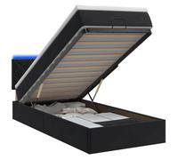 vidaXL Lit ottoman avec matelas et LED Noir 90 x 200 cm Velours