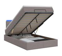 vidaXL Lit coffre avec matelas et LED Taupe 120 x 200 cm Tissu 3456985