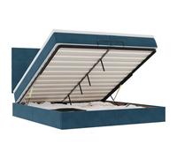 vidaXL Lit Coffre avec Matelas et LED Velours Bleu foncé 200x200cm