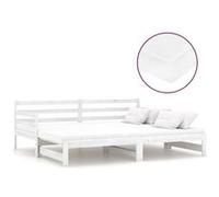 vidaXL Lit coulissant 2x(90x200) cm Blanc Bois de pin massif Blanc