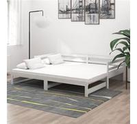 vidaXL Lit coulissant 2x(90x200) cm Bois de pin massif Blanc 3083655