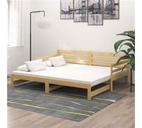 vidaXL Lit coulissant 2x(90x200) cm Bois de pin massif Blanc G