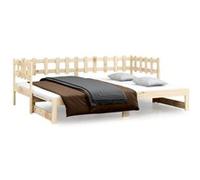 vidaXL Lit coulissant 2x(90x200) cm Bois de pin massif Marron G