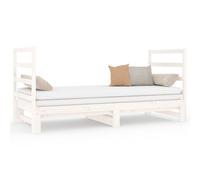 vidaXL Lit coulissant Blanc 2x(90x190) cm Bois de pin massif