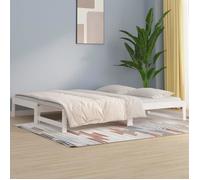 vidaXL Lit coulissant Blanc 2x(90x200) cm Bois de pin massif 820428
