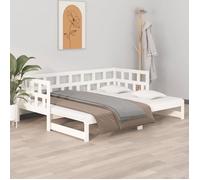 vidaXL Lit coulissant Blanc Bois de pin solide 2x(90x200) cm 820223