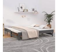 VidaXL Lit coulissant bois massif gris