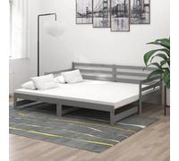 vidaXL Lit coulissant Gris 2x(90x200) cm bois de pin