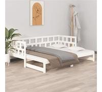 vidaXL Lit coulissant Blanc Bois de pin solide 2x(80x200) cm