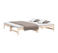 vidaXL Lit Coulissant Lit de Jour Lit d'Invité Sommier à Lattes Meuble de Chambre à Coucher Salon Intérieur 2X(80x200) cm Bois de Pin Massif