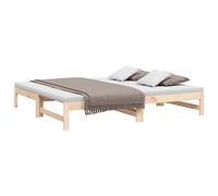 vidaXL Lit Coulissant Lit de Jour Lit d'Invité Sommier à Lattes Meuble de Chambre à Coucher Salon Intérieur 2X(90x190) cm Bois de Pin Massif