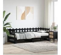 vidaXL Lit coulissant 840387 Bois de pin massif 2x(80x200) cm Noir