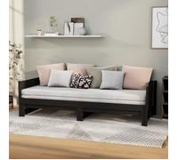 vidaXL Lit coulissant 820256 Bois de pin massif Noir 2x(90x200) cm