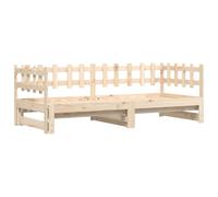 vidaXL Lit coulissant 840385 2x(80x200) cm Bois de pin massif Marron G