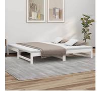vidaXL Lit coulissant 823400 sans matelas blanc 2x(100x200) cm