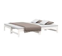 vidaXL Lit Coulissant sans Matelas Blanc 2X(75x190) cm