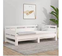 vidaXL Lit coulissant Blanc Bois de pin solide 2x(90x190) cm