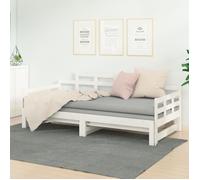 vidaXL Lit coulissant 820348 en bois de pin solide sans matelas 80x200 cm blanc