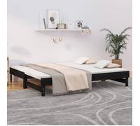 vidaXL Lit coulissant sans matelas noir 2x(90x200) cm 823383