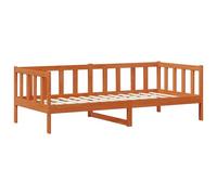 vidaXL Lit d'appoint avec matelas Brun ciré et blanc 90 x 200 cm