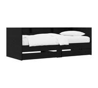 vidaXL Lit d'appoint avec tiroir Chêne Noir Bois d'ingénierie, Cadre de lit Jour Compact, Design Moderne, Gain de Place, Meuble Polyvalent, Solution de Sommeil stylée