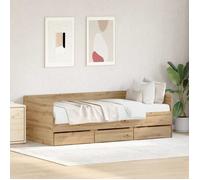 vidaXL Lit d'appoint Chêne artisanal 90 x 190 cm Bois d'ingénierie 3333997