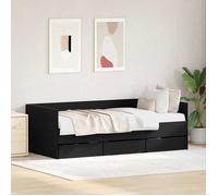 vidaXL Lit d'appoint Chêne noir 90 x 190 cm Bois d'ingénierie 3333998