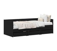 vidaXL Lit d'appoint Chêne noir 90 x 190 cm Bois d'ingénierie 3333998