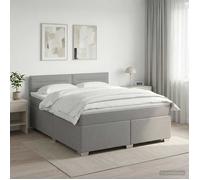 vidaXL Lit de box spring avec matelas et LED Gris clair 140 x 190 cm 3451931