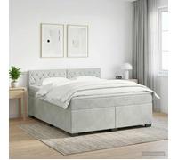 vidaXL Lit de box spring avec matelas et LED Gris clair 140 x 190 cm 3452168