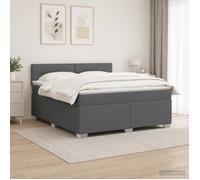 vidaXL Lit de box spring avec matelas et LED Gris foncé 140 x 190 cm 3451939