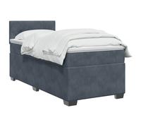 vidaXL Lit de box spring avec matelas et LED Gris foncé Simple Velours