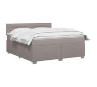 vidaXL Lit de box spring avec matelas et LED Taupe 180 x 200 cm Tissu