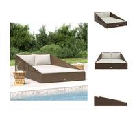 vidaXL Lit de jardin brun 110x200 cm Poly Rattan - Lits de jardin