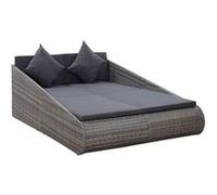 vidaXL Lit de jardin Gris 110x200 cm Résine tressée 45777 Gris G