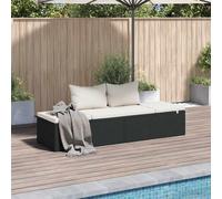 vidaXL Lit de jardin noir 195×60 cm Poly rotin
