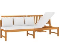 vidaXL Lit de jour avec coussins blanc crème 200x60x75 cm bois massif acacia